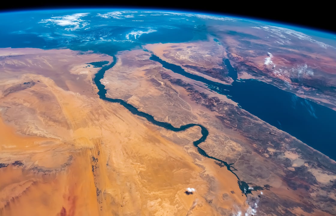 Aerial view of the Nile River