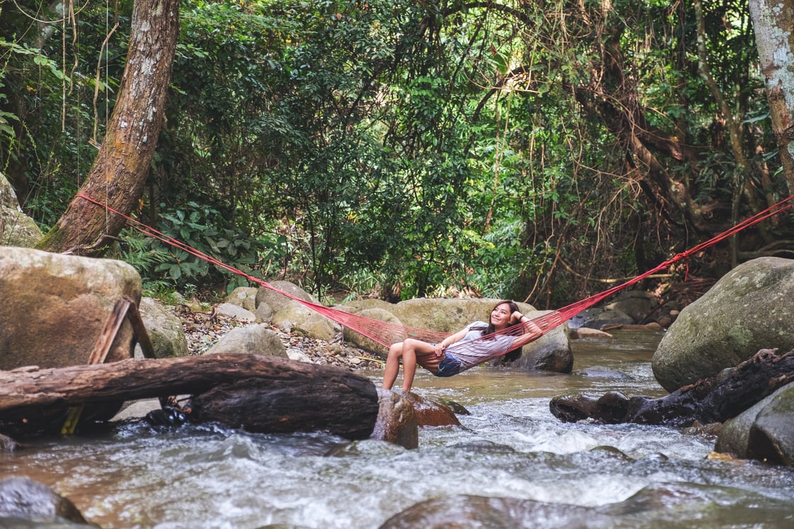 woman in hammock