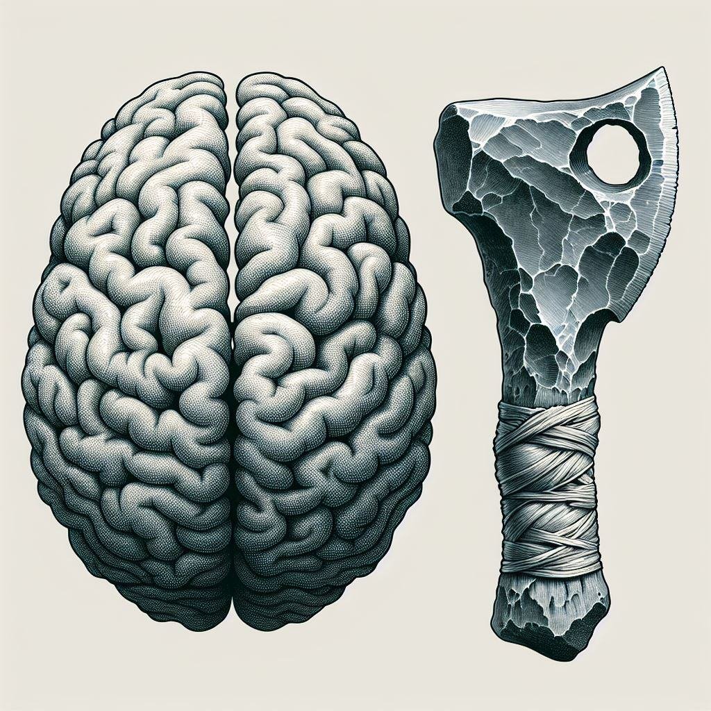 Brain and stone tool