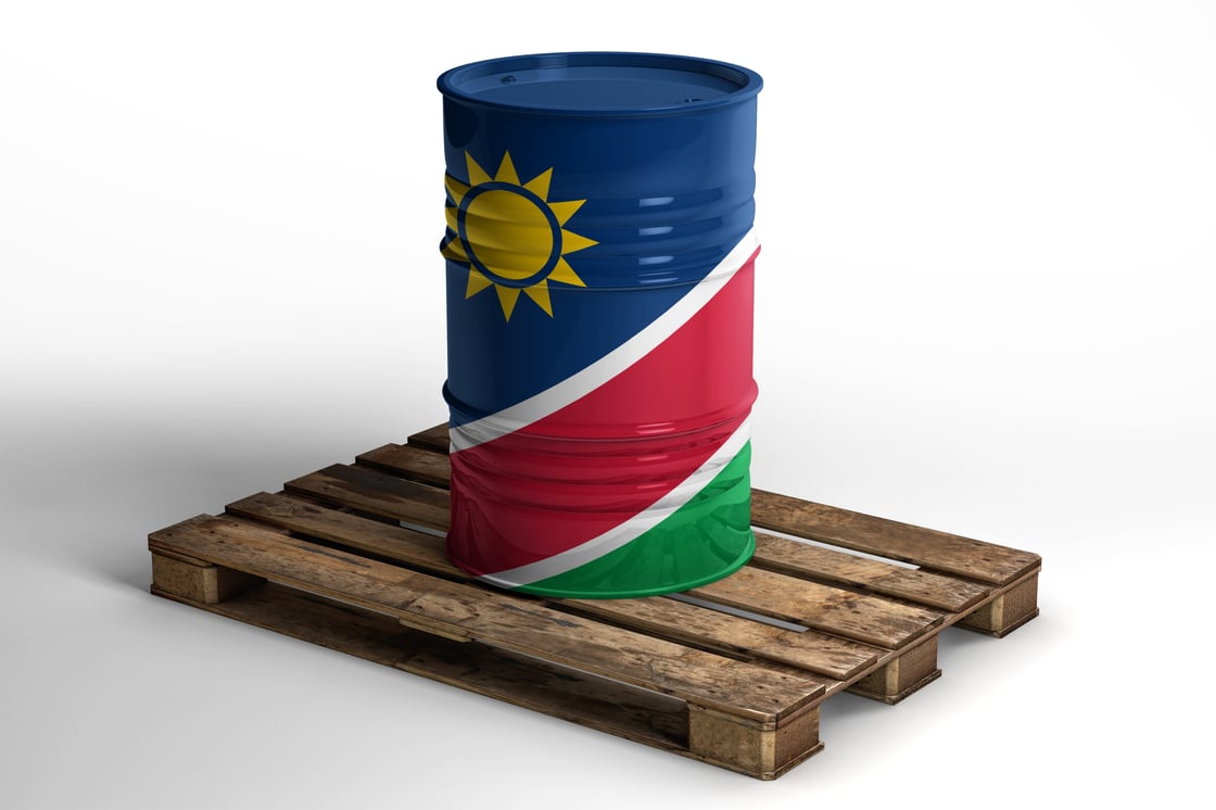 Namibia Oil barrel and flag
