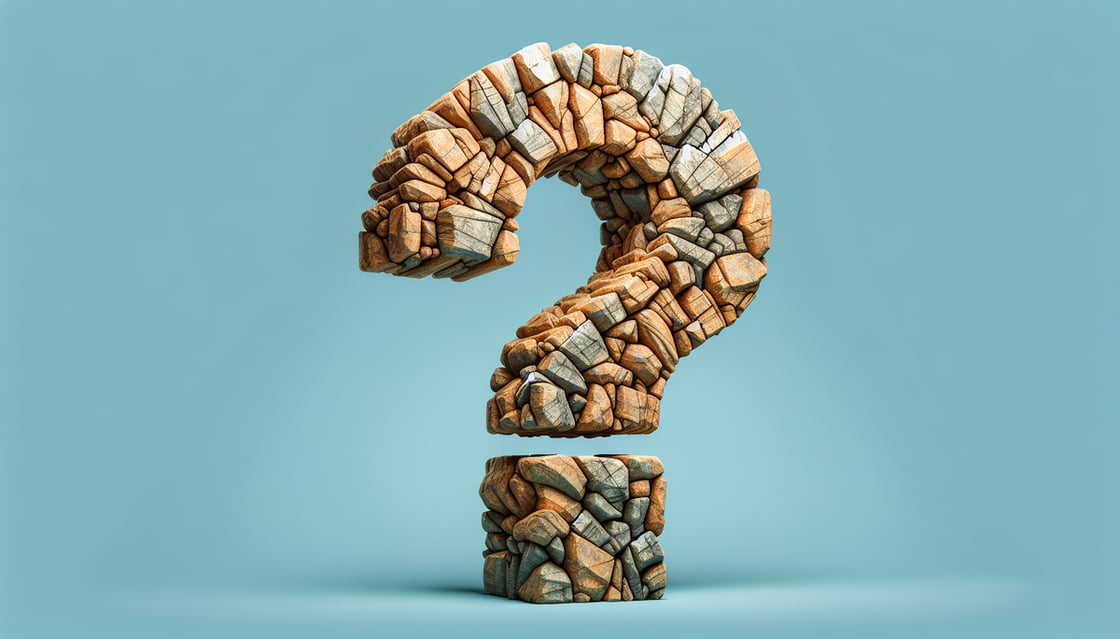 Question mark made of rocks_AI