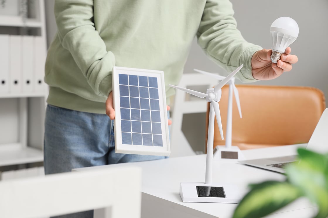 Solar panel and windmill