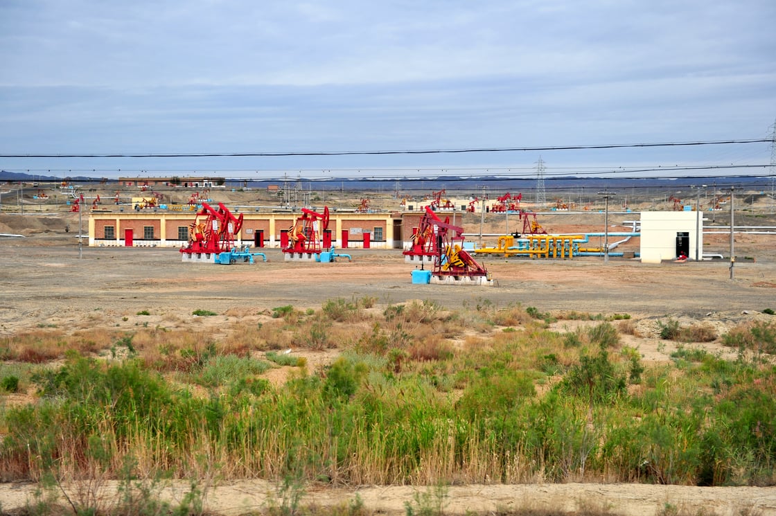 Tarim Basin oil rigs