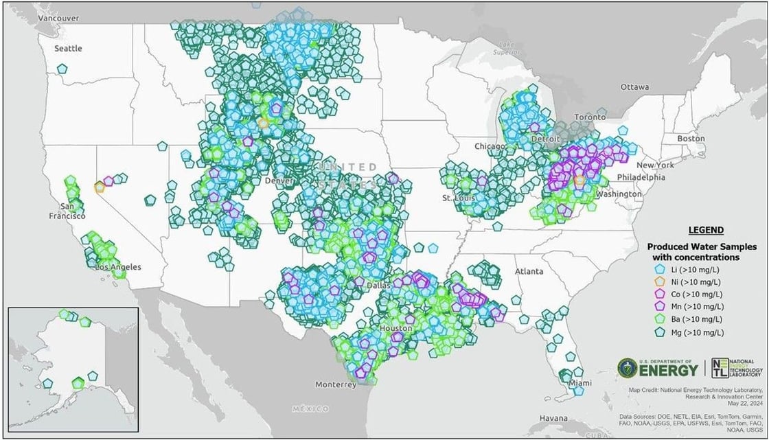 USGS Map of samples