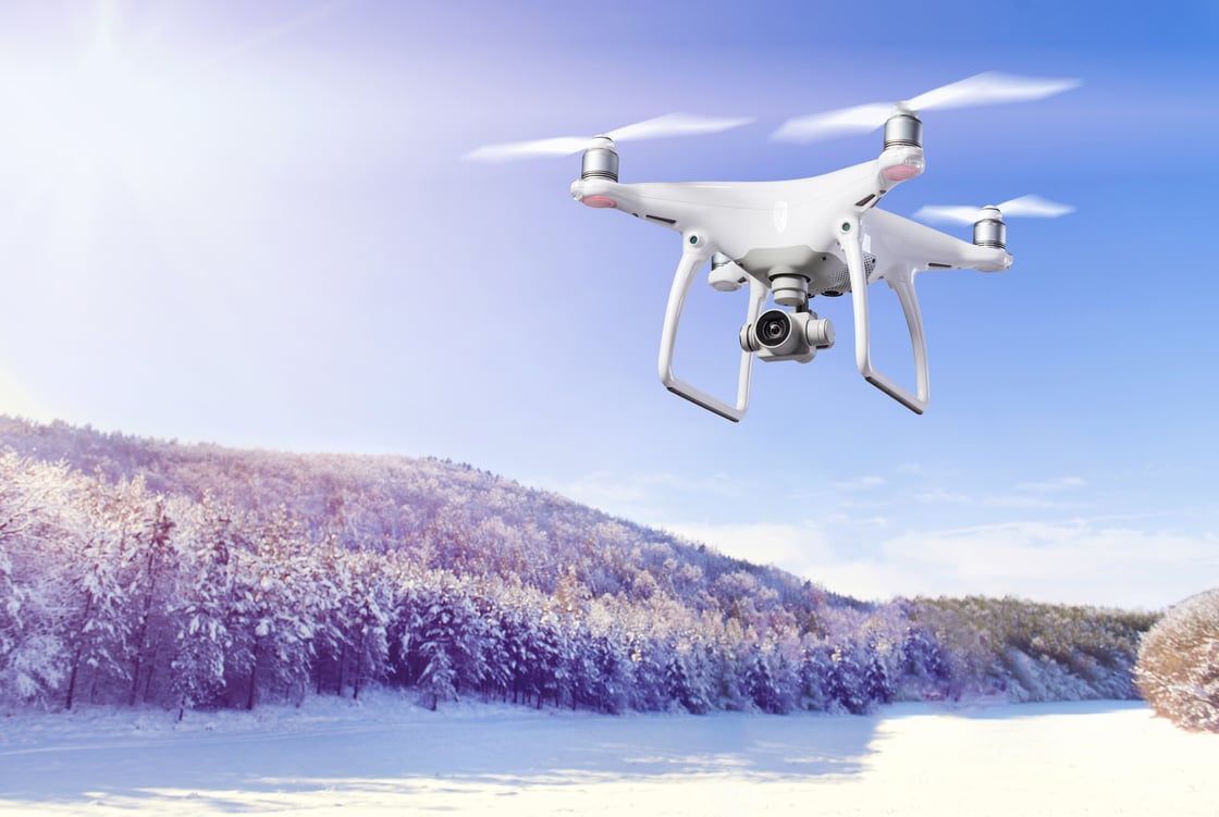 drones in the snow