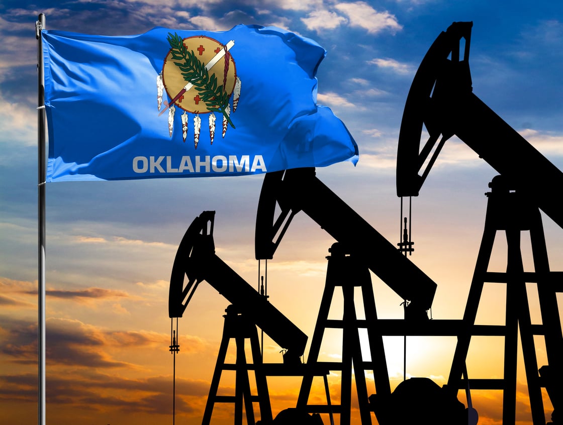 oil rigs and Oklahoma flag_Millenius